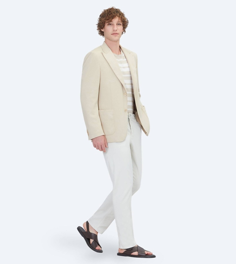 Solid Modern Fit Cotton Blend Blazer