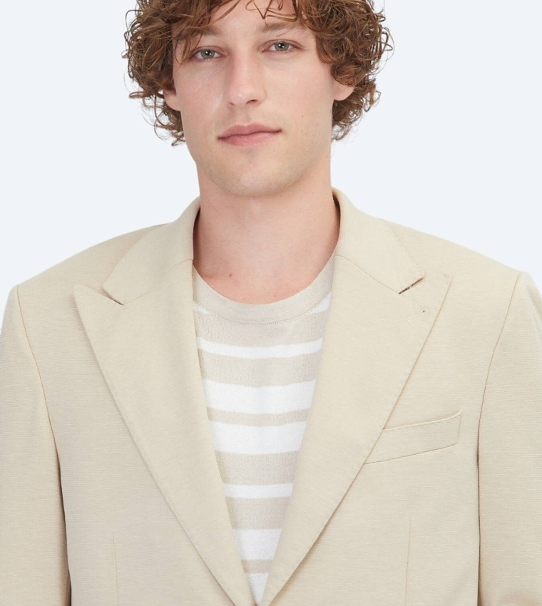 Solid Modern Fit Cotton Blend Blazer