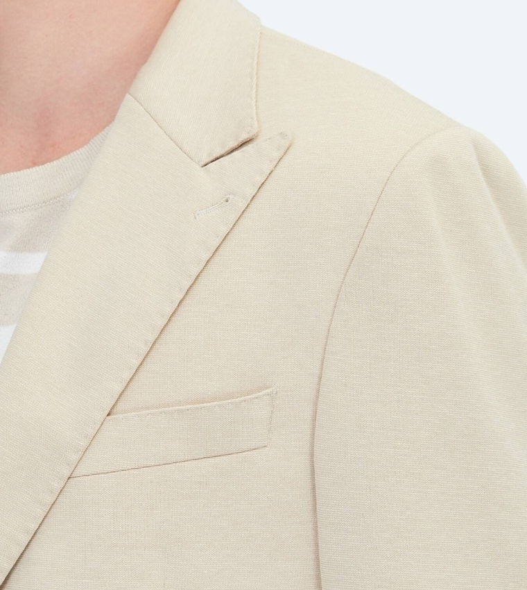 Solid Modern Fit Cotton Blend Blazer