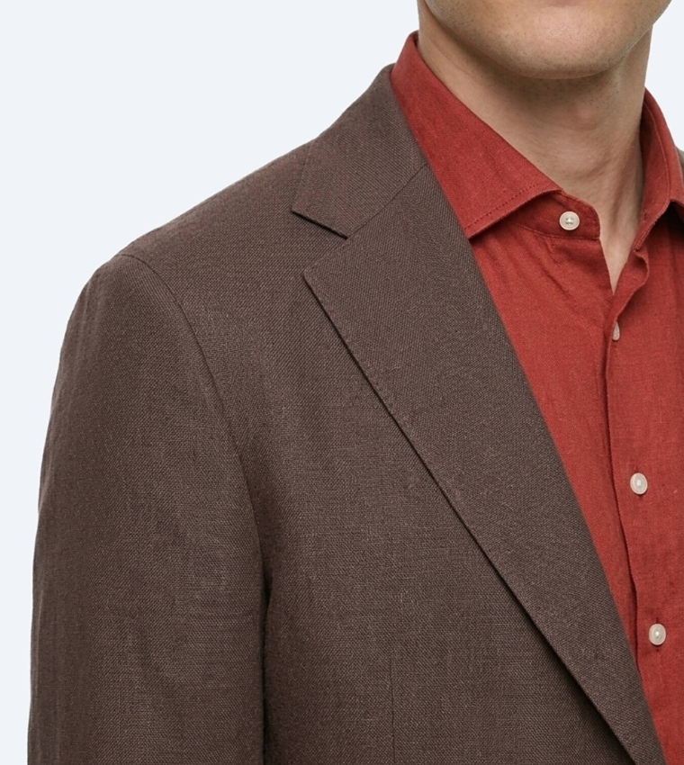 Solid Modern Fit 100% Linen Blazer