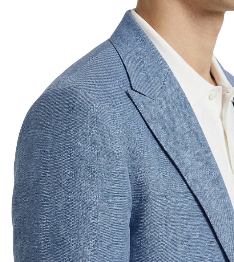 Solid Modern Fit Linen Blend Blazer