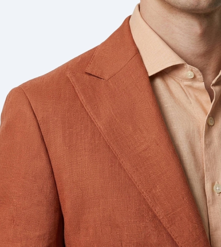 Solid Modern Fit 100% Linen Blazer