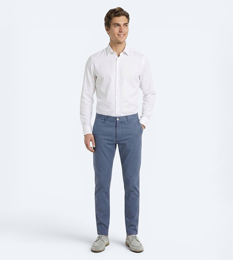 Solid Slim Fit Trousers