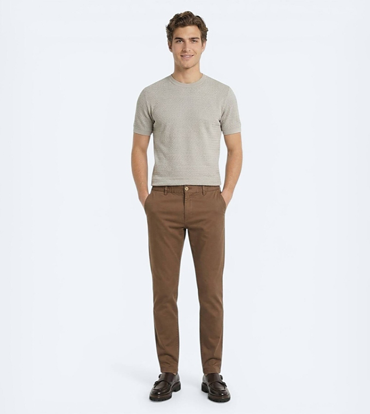 Solid Slim Fit Trousers