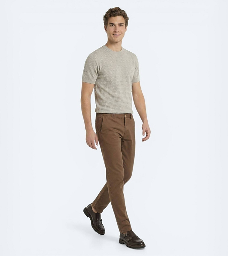 Solid Slim Fit Trousers