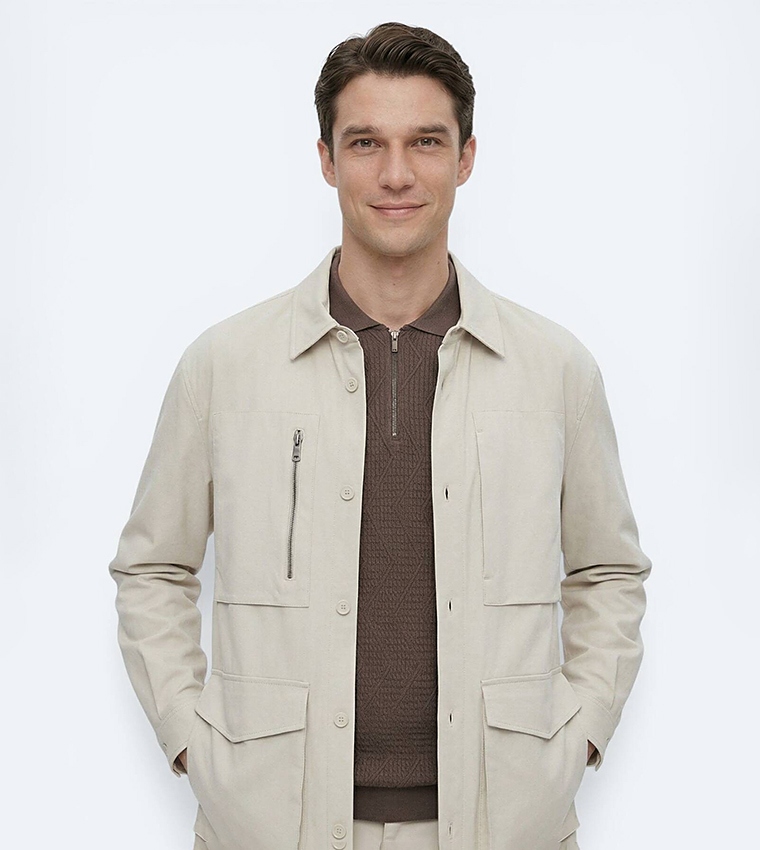 Solid Regular Fit Lightweight Jacket