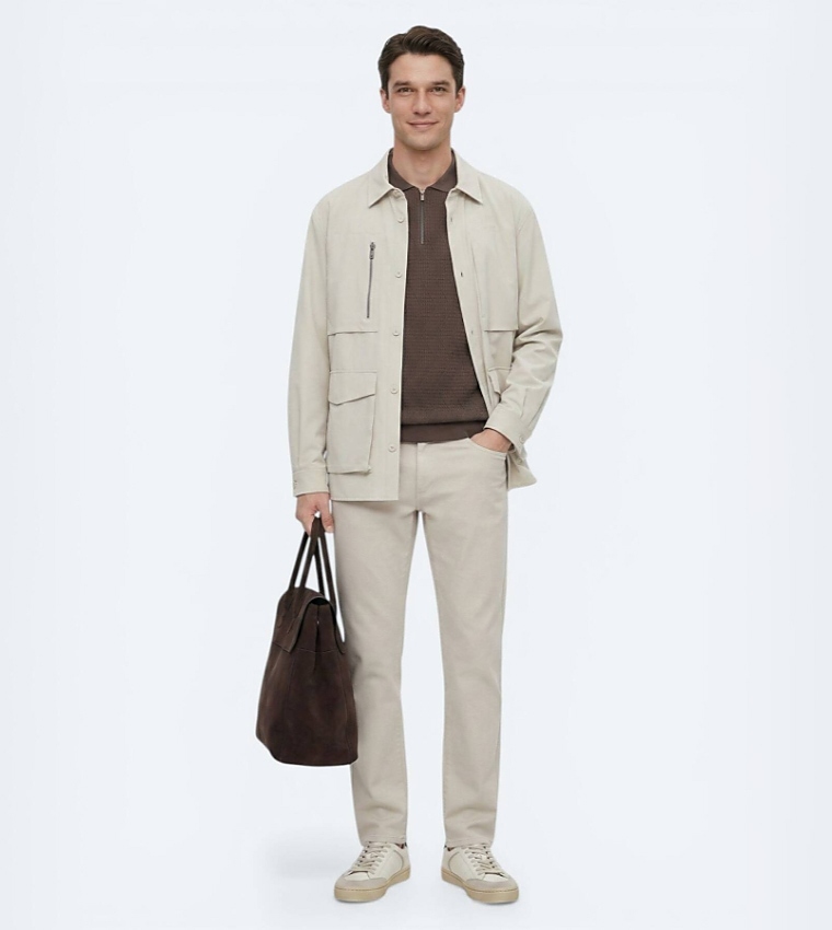 Solid Regular Fit Lightweight Jacket