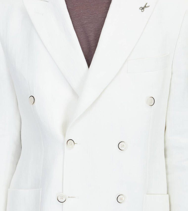 Solid Relaxed Fit Linen Blazer