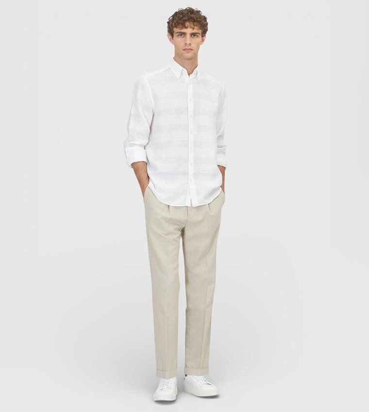 Solid Regular Fit Casual Linen Shirt