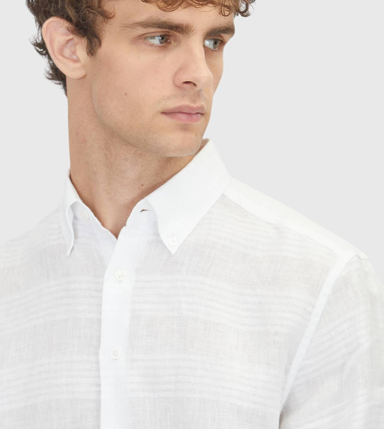 Solid Regular Fit Casual Linen Shirt