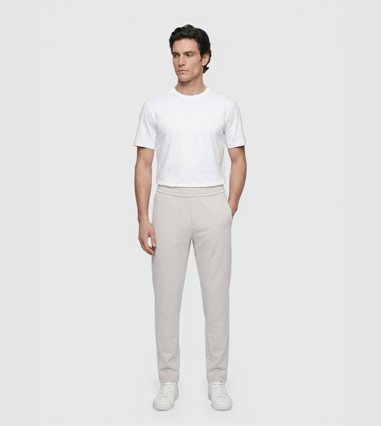 Solid Elastic Waist Sweatpants