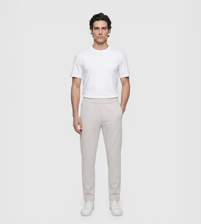 Solid Elastic Waist Sweatpants