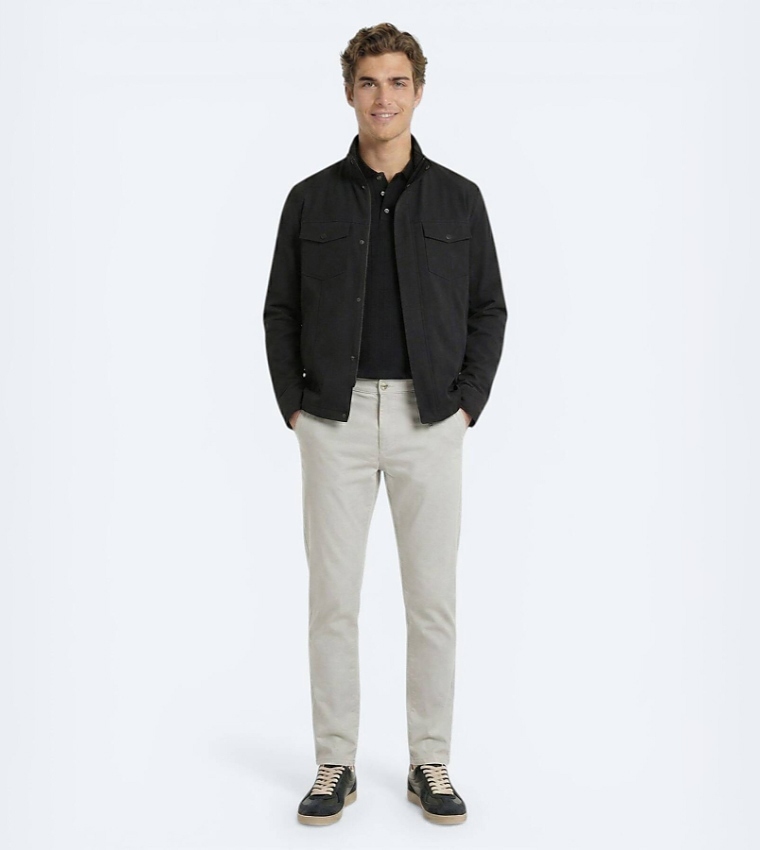 Solid Regular Fit Lightweight Jacket
