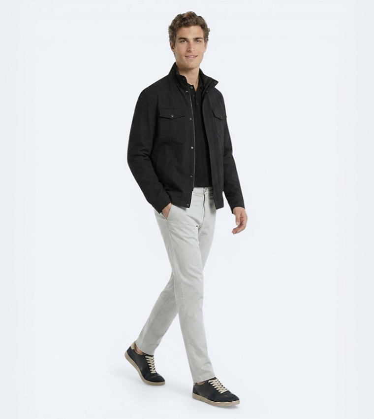 Solid Regular Fit Lightweight Jacket