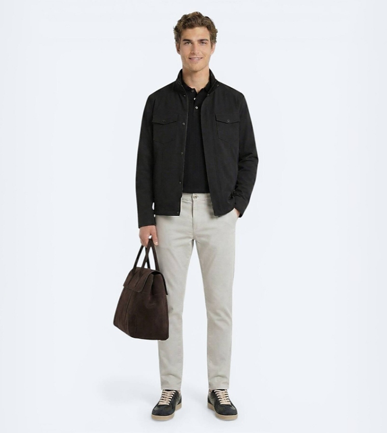 Solid Regular Fit Lightweight Jacket