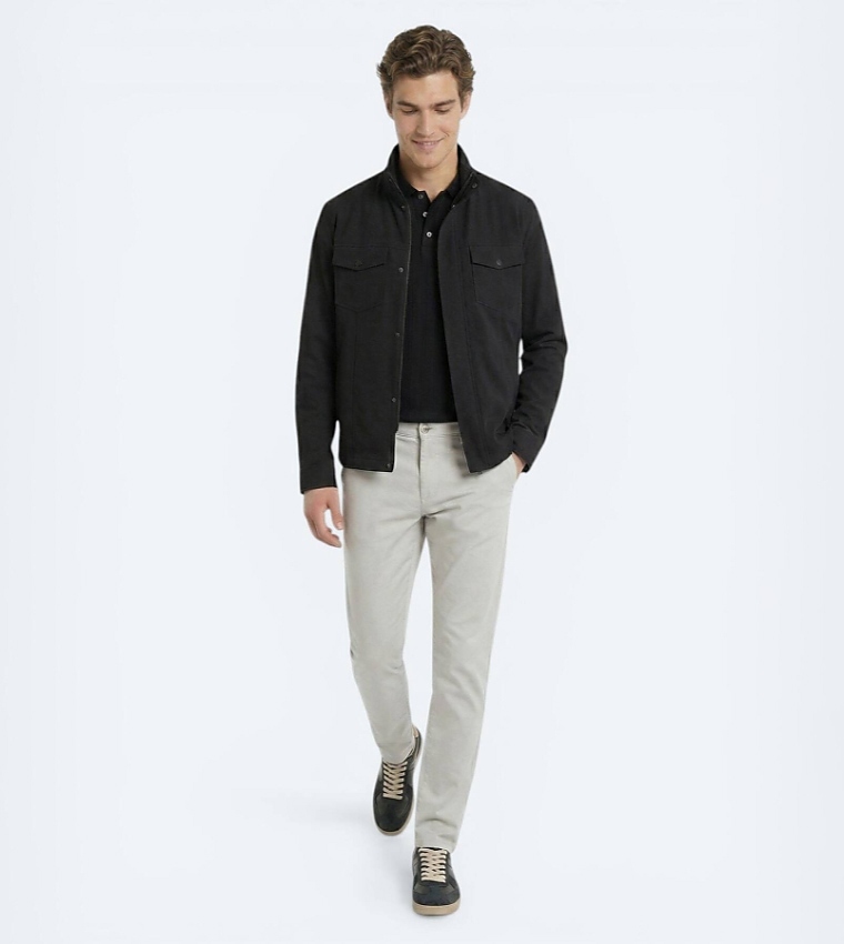 Solid Regular Fit Lightweight Jacket