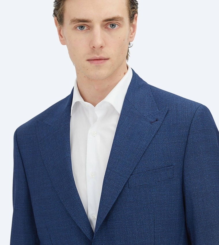Solid Micro Modern Fit 100% Wool Blazer