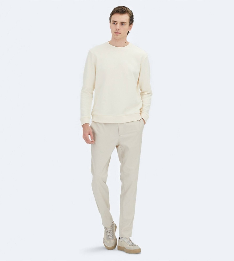 Solid Crew Neck Sweatshirt