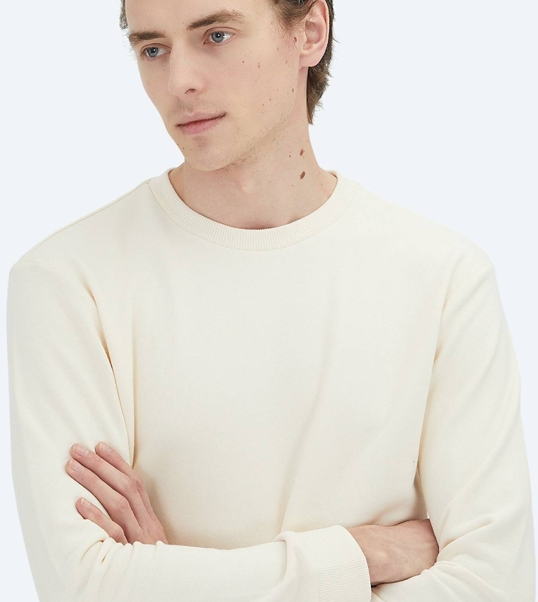 Solid Crew Neck Sweatshirt