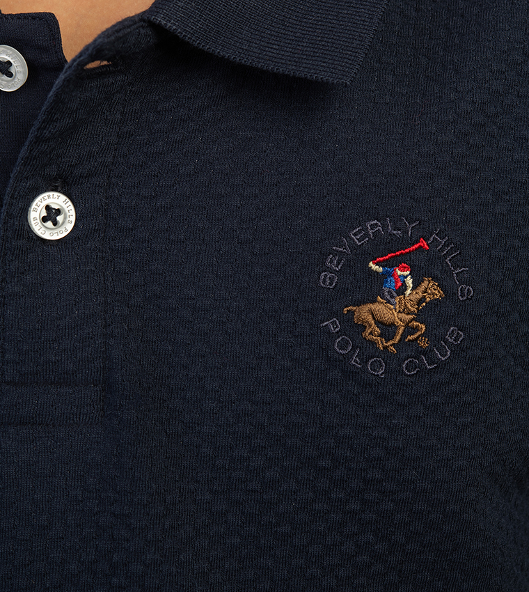 تيشيرت بولو  بشعار مطرز  وكم قصير