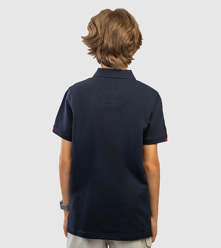 تيشيرت بولو  بشعار مطرز  وكم قصير