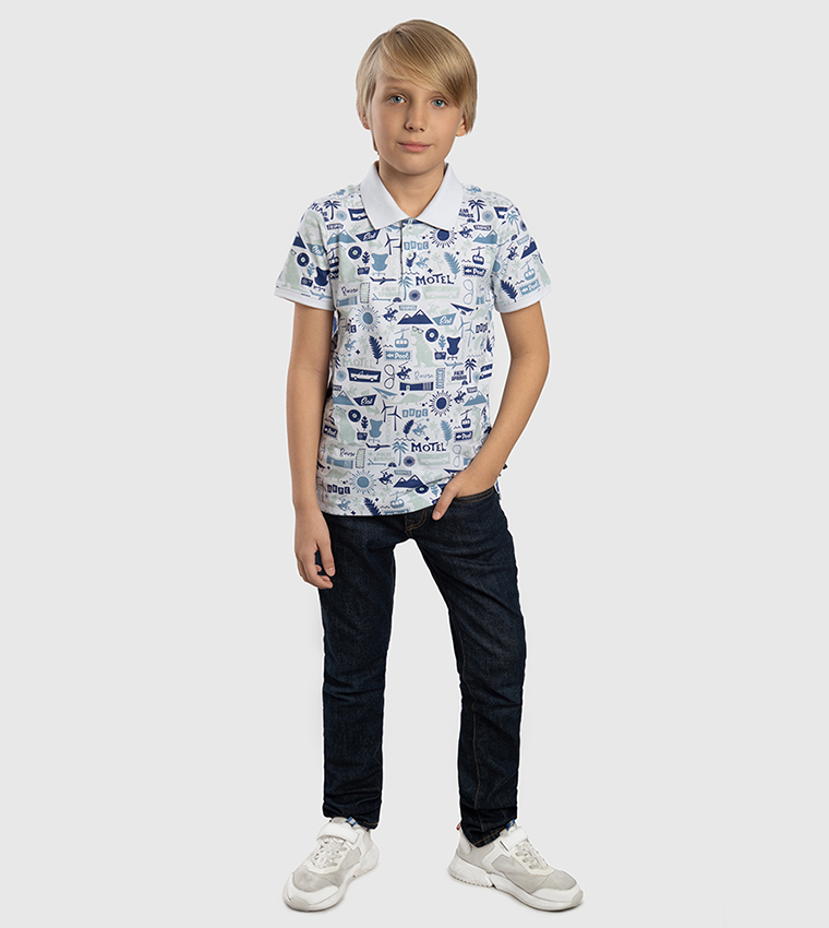 Printed Short Sleeves Polo T-Shirt