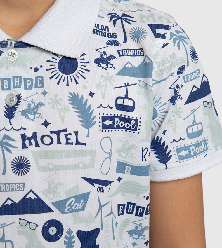 Printed Short Sleeves Polo T-Shirt