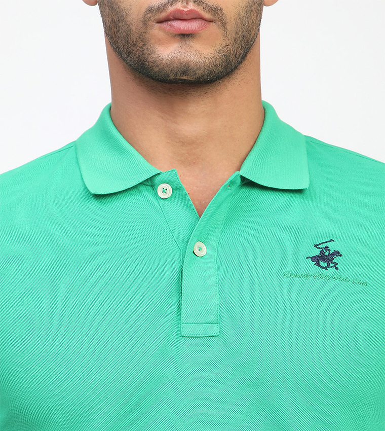Logo Embroidered Short Sleeves Polo T-Shirt