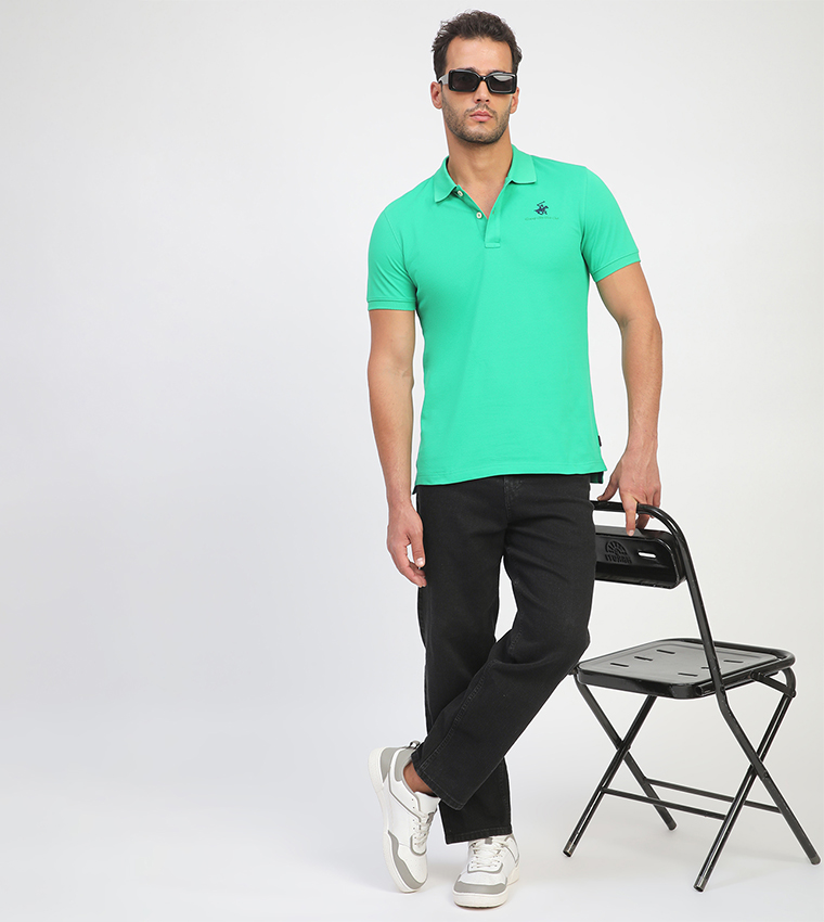 Logo Embroidered Short Sleeves Polo T-Shirt