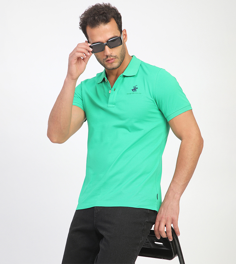 Logo Embroidered Short Sleeves Polo T-Shirt
