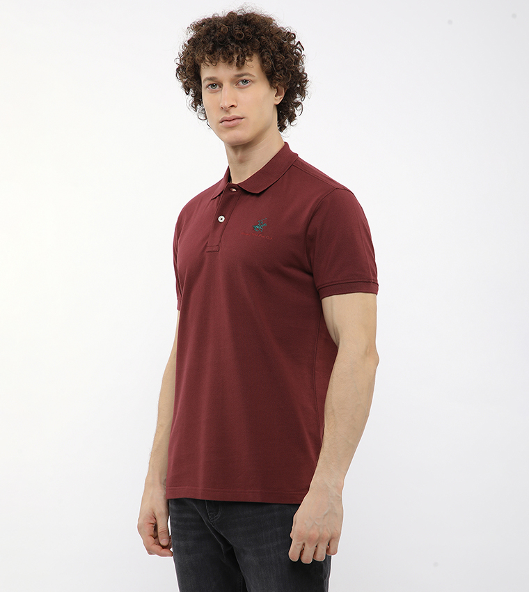 Logo Embroidered Short Sleeves Polo T-Shirt