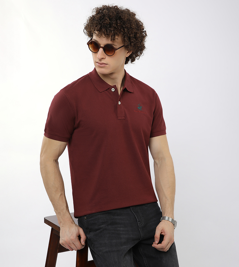 Logo Embroidered Short Sleeves Polo T-Shirt