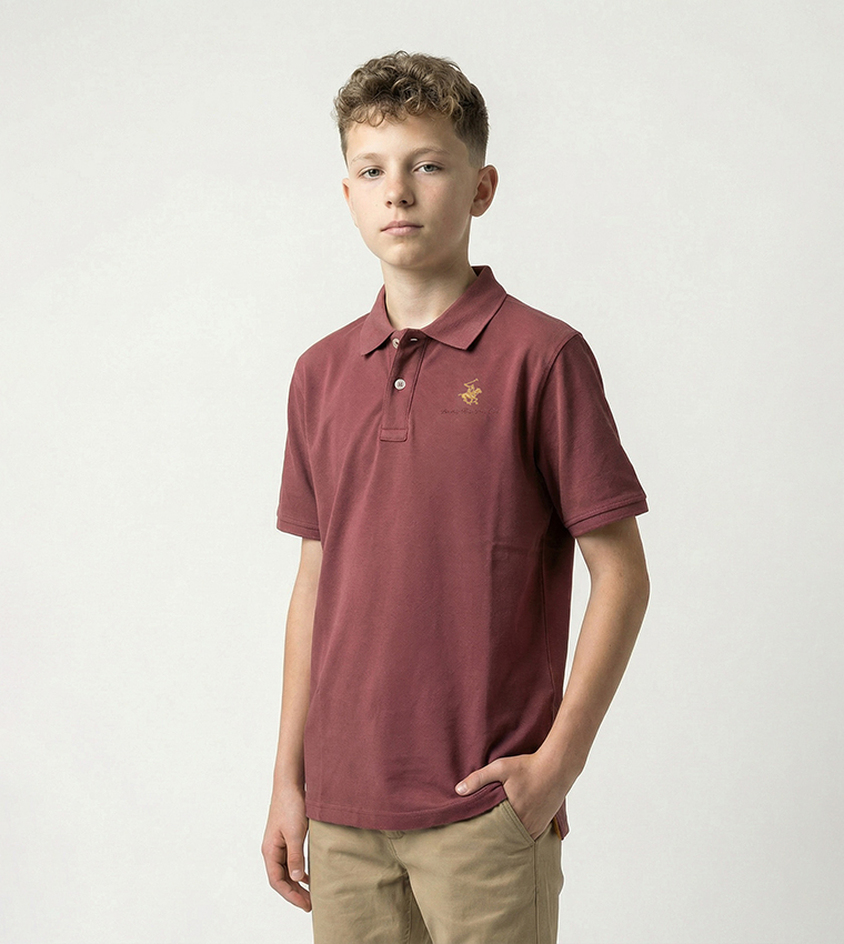 Logo Detail Short Sleeves Polo T-Shirt