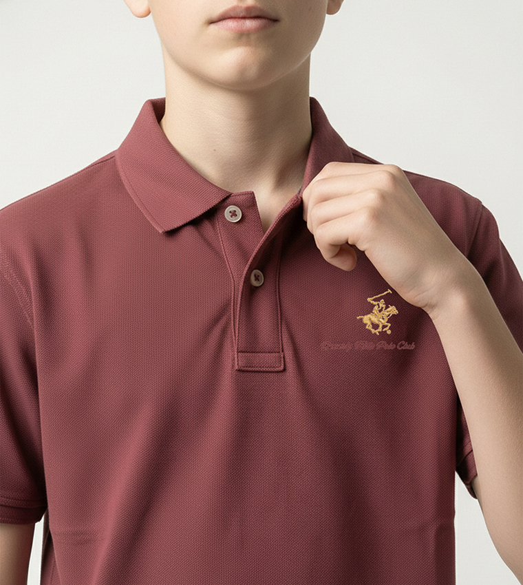 Logo Detail Short Sleeves Polo T-Shirt