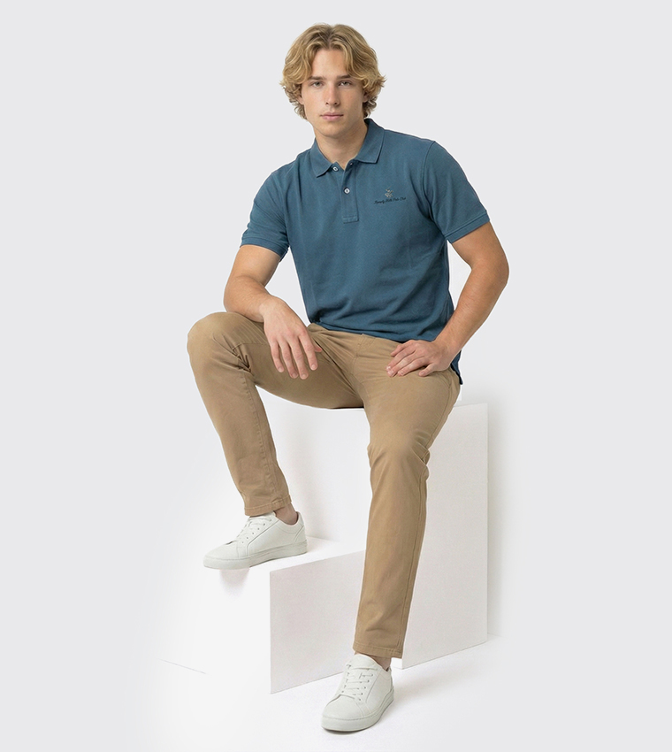 Logo Detail Core Pique Polo T-Shirt