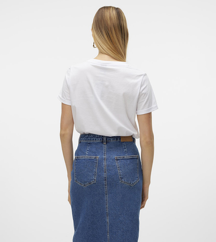 Vero Moda  Short Sleeve T-Shirts - White Short Sleeve T-Shirts