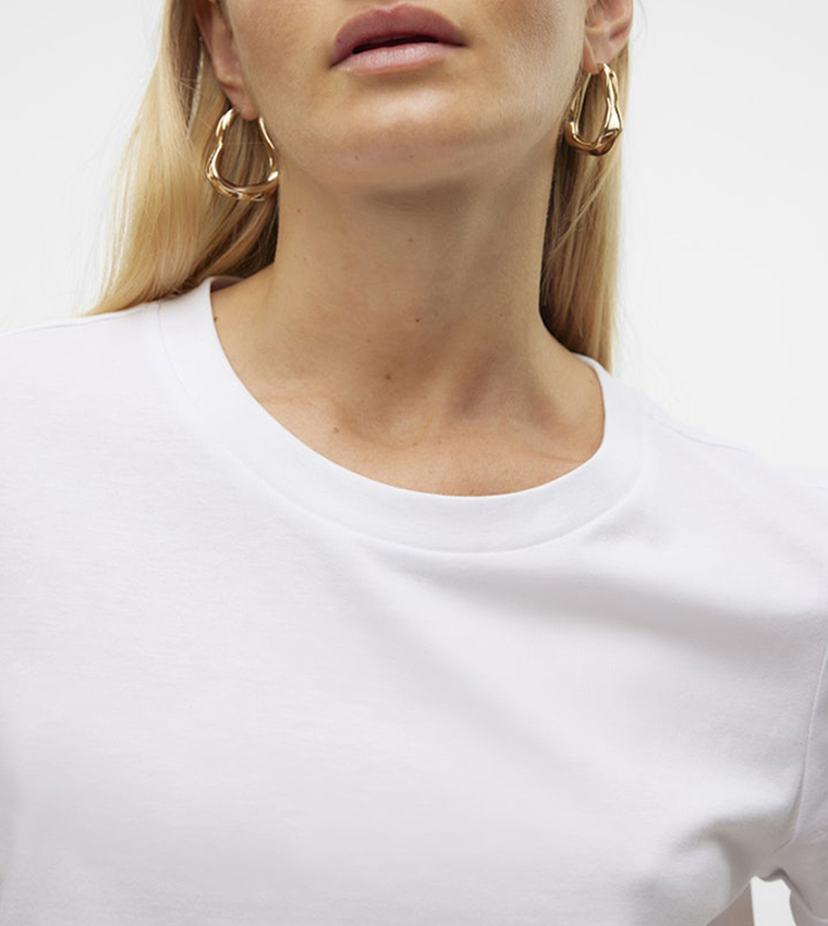 Vero Moda  Short Sleeve T-Shirts - White Short Sleeve T-Shirts