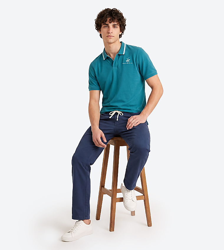 Beverly Hills Polo Club  Polo T-Shirts - Teal Polo T-shirts