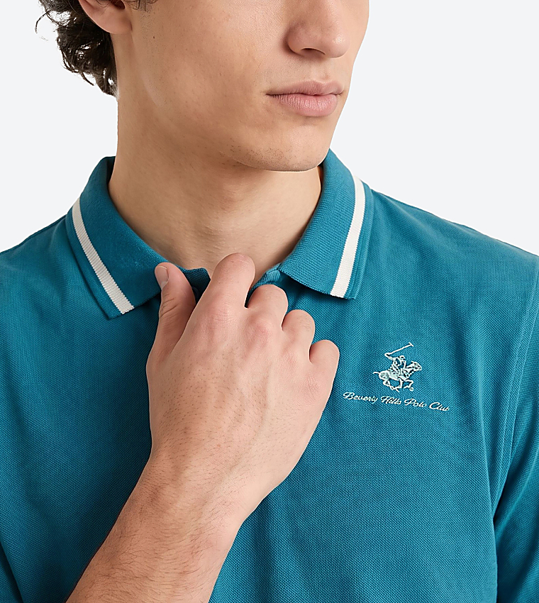 Beverly Hills Polo Club  Polo T-Shirts - Teal Polo T-shirts