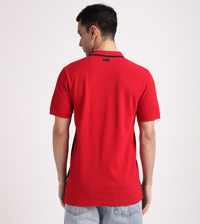 Color Block Short Sleeves Polo T-Shirt