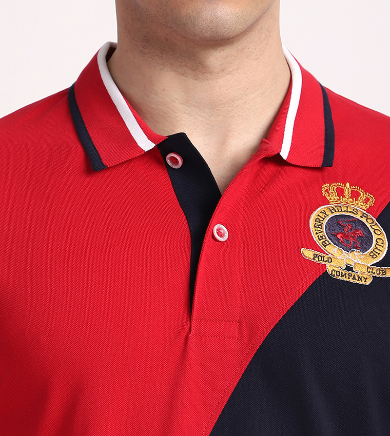 Color Block Short Sleeves Polo T-Shirt