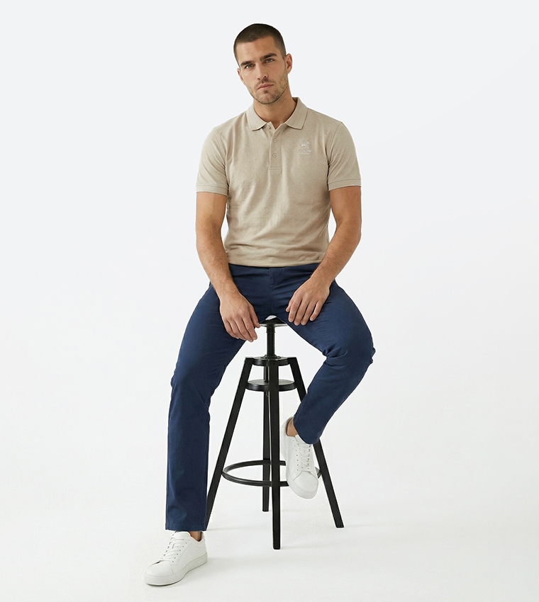 Patterned Short Sleeves Polo T-Shirt