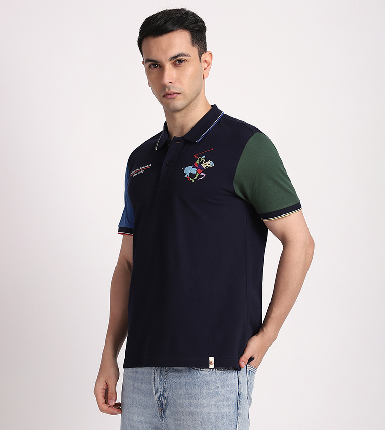 Color Block Short Sleeves Polo T-Shirt