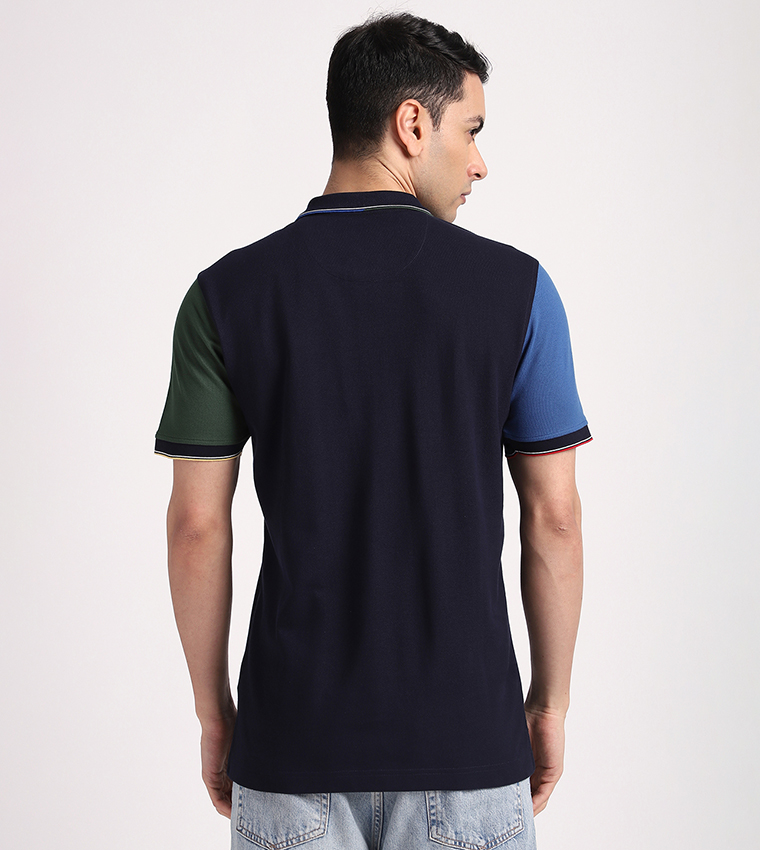 Color Block Short Sleeves Polo T-Shirt