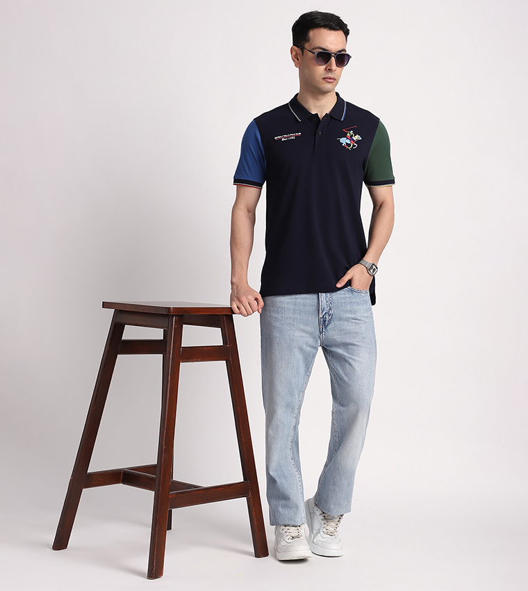 Color Block Short Sleeves Polo T-Shirt
