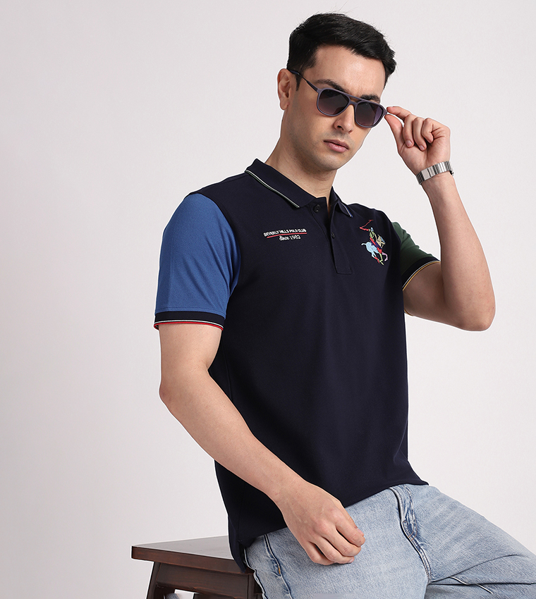 Color Block Short Sleeves Polo T-Shirt