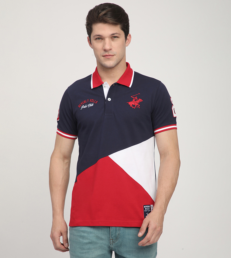 Color Block Short Sleeves Polo T-Shirt