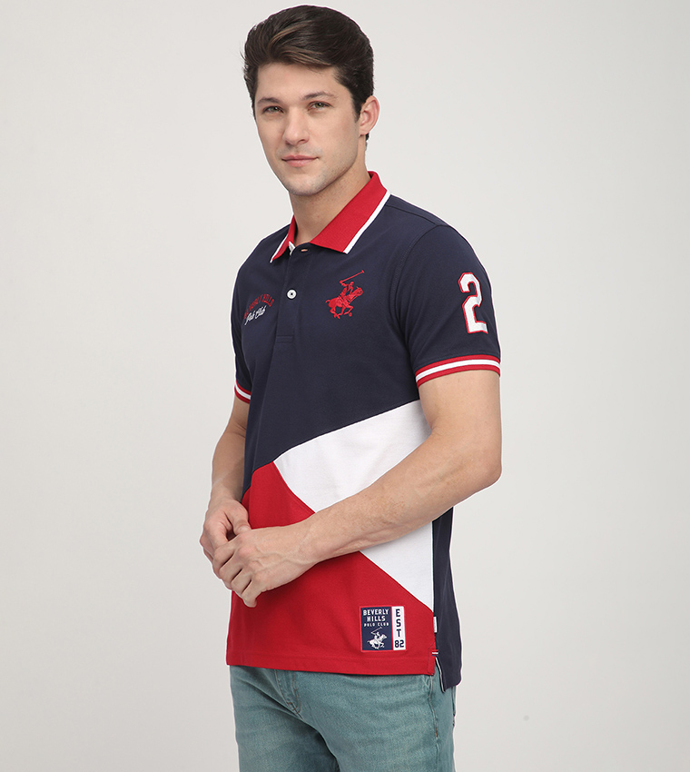 Color Block Short Sleeves Polo T-Shirt