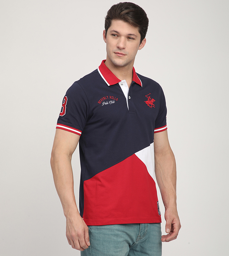 Color Block Short Sleeves Polo T-Shirt