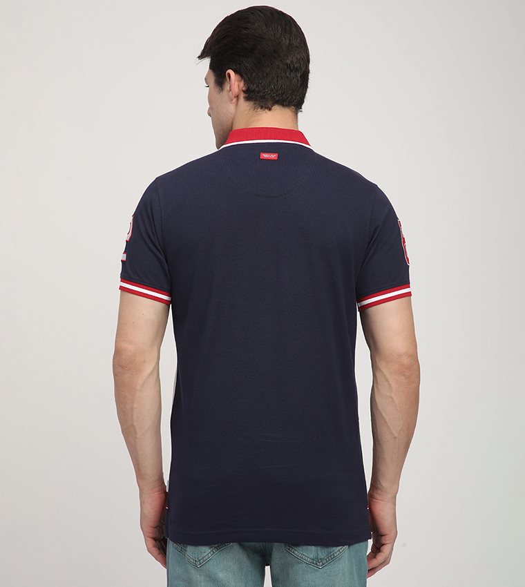 Color Block Short Sleeves Polo T-Shirt